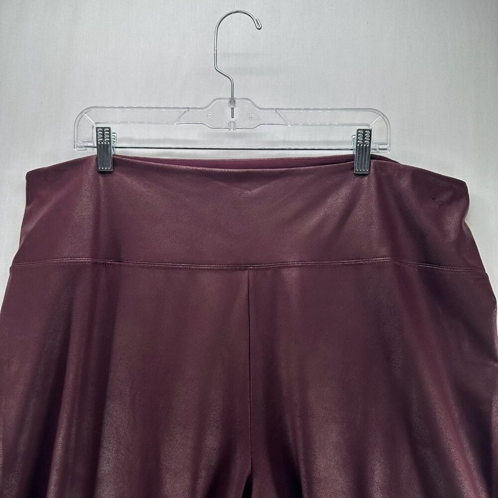 Simply Vera Vera Wang Faux Leather High Rise Leggings Size 2X Stretch Coated Red - Picture 3 of 8